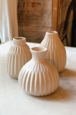 Jarrón De Porcelana Beige