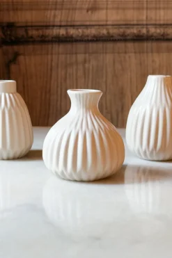 Jarrón De Porcelana Beige