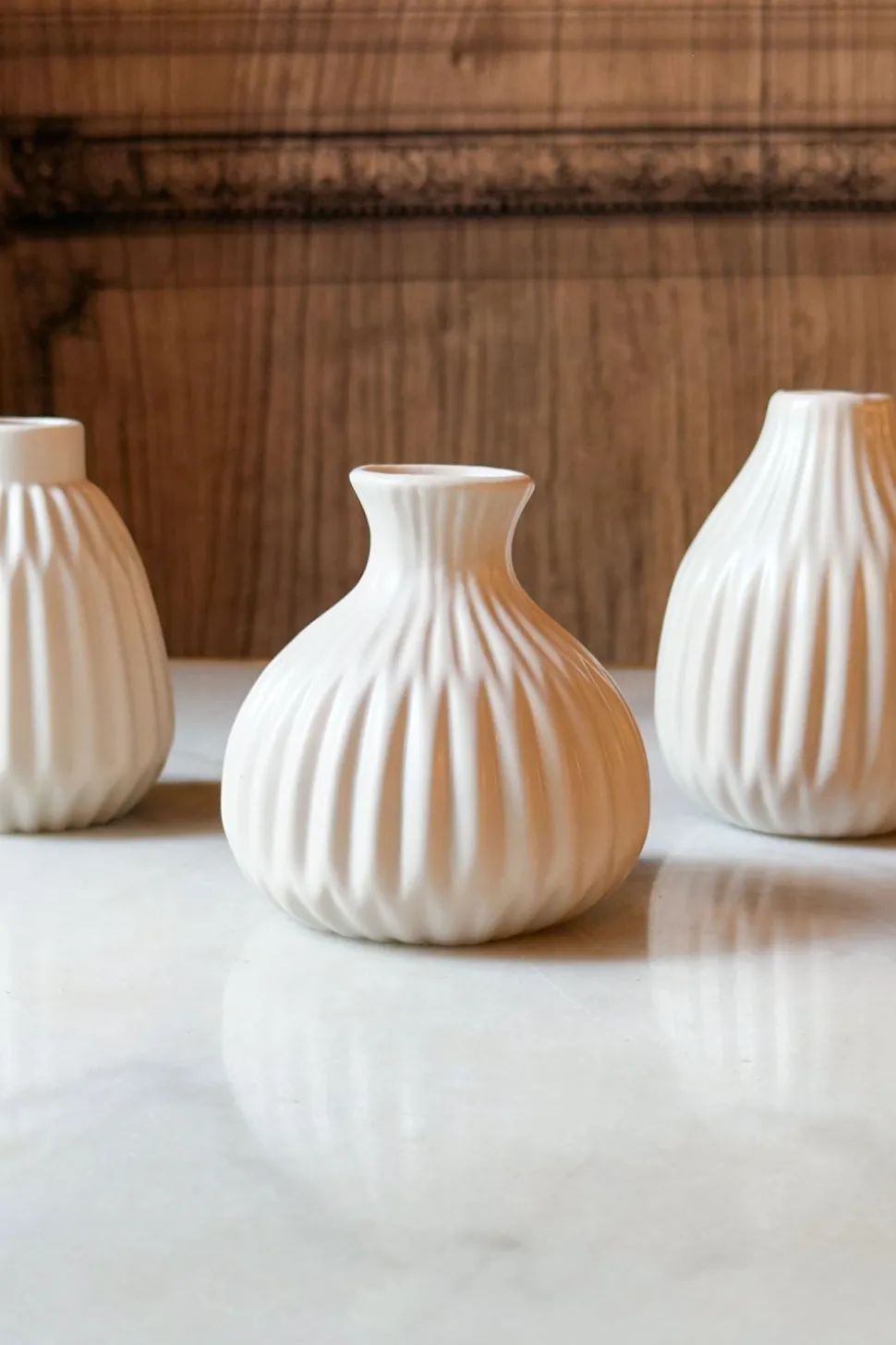 Jarrón De Porcelana Beige