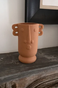 Jarrón De Porcelana Cara Terracota