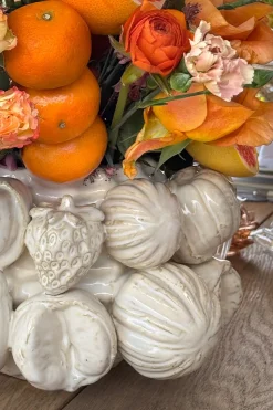 Jarrón Diseño Frutas Blanco