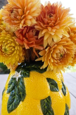 Jarrón Diseño Limones De Porcelana Grande