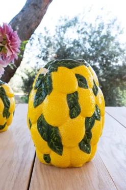 Jarrón Diseño Limones De Porcelana Grande