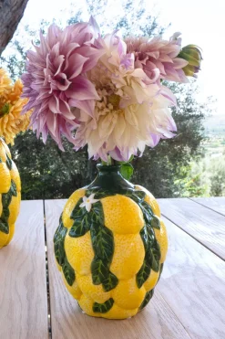 Jarrón Diseño Limones De Porcelana Pequeño