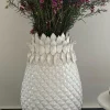 Jarrón Diseño Piña Blanco Grande