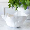 Jarrón Irregular De Porcelana Blanco Brillante 20 Cm