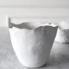 Jarrón Irregular De Porcelana Blanco Brillante 15 Cm