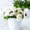 Jarrón Irregular De Porcelana Blanco Brillante 14 Cm