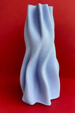Jarrón Irregular Efecto 3D Azul