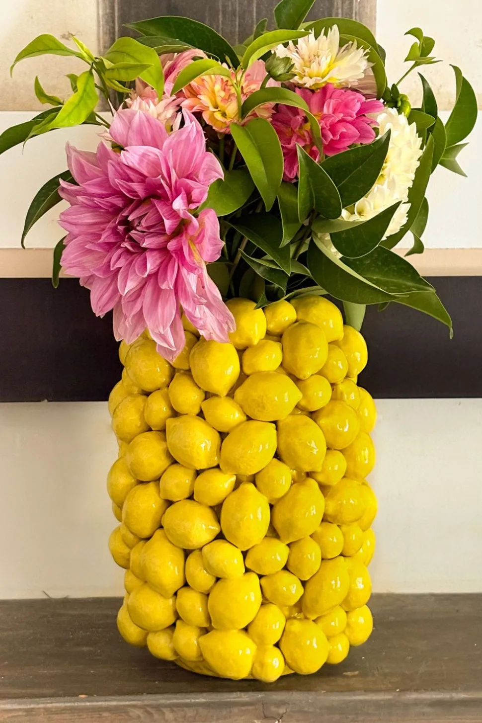 Jarrón Limones Amarillos