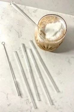 Juego De 4 Pajitas De Cristal