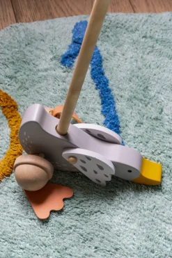 Juguete De Empuje De Madera Con Diseño De Ganso