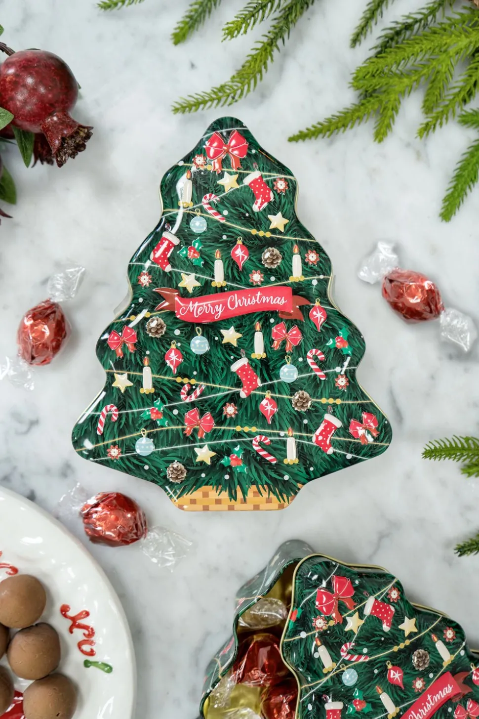 Lata Árbol De Navidad Con Bombones