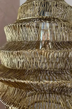 Lámpara Colgante Diamante De Hierro Dorado