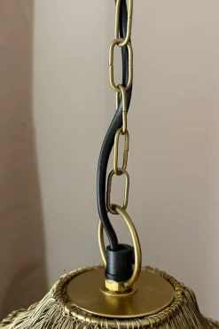 Lámpara Colgante Diamante De Hierro Dorado
