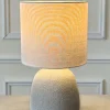 Lámpara De Mesa De Cerámica Con Pantalla De Lino