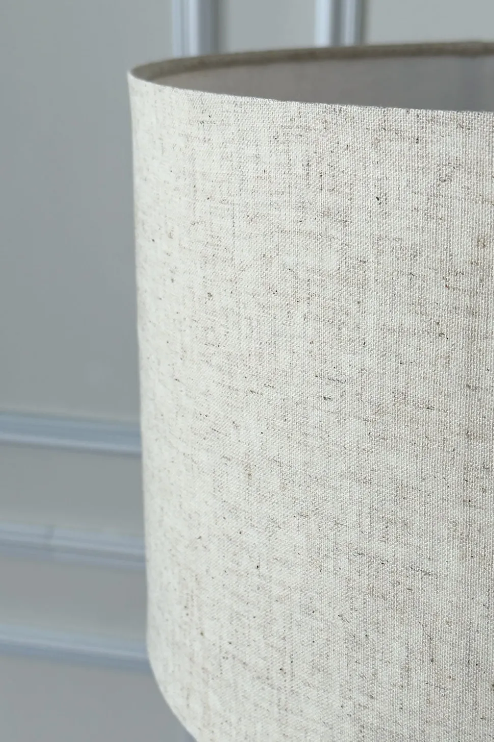 Lámpara De Mesa De Madera Con Pantalla De Lino
