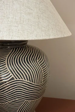 Lámpara De Sobremesa Cerámica Ondas