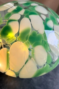 Lámpara Seta De Vidrio Efecto Degradado Blanco Y Verde