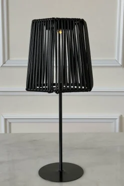 Lámpara Solar De Mesa En Acabado Negro
