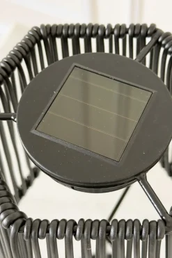 Lámpara Solar De Mesa En Acabado Negro