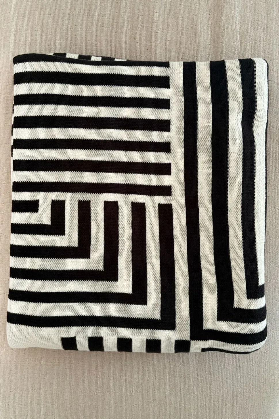 Manta De Algodón Blanca Y Negra Reversible
