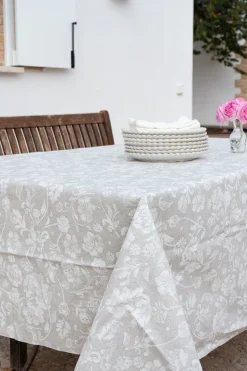 Manteles Antimanchas Con Diseño Flores Blancas