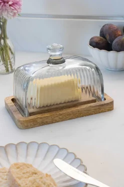 Mantequillero Con Tapa De Cristal Tallada