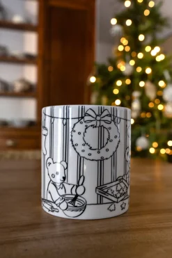 Mug Coloreable Con Diseño De Oso Chef Especial Navidad