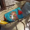 Neceser Bordado A Mano Con Diseño De Perro Azul