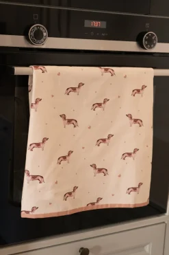 Paño De Cocina De Algodón Con Diseño De Teckel