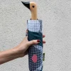 Paraguas Con Diseño Abstracto De Lunares Y Mango Con Cabeza De Pato