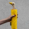 Paraguas Con Diseño Amarillo Y Mango Con Cabeza De Pato