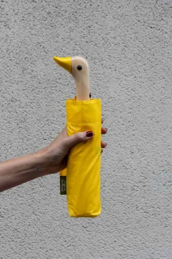 Paraguas Con Diseño Amarillo Y Mango Con Cabeza De Pato