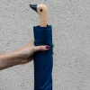 Paraguas Con Diseño Azul Marino Y Mango Con Cabeza De Pato