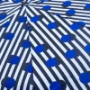 Paraguas Con Diseño De Rayas Negras & Puntos Azules Y Mango Con Cabeza De Pato