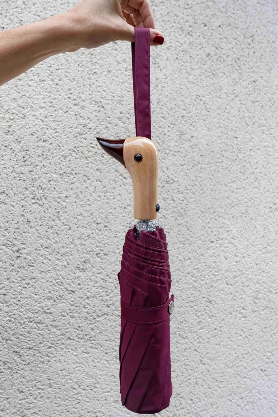 Paraguas Con Diseño Frambuesa Y Mango Con Cabeza De Pato