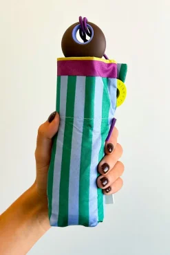 Paraguas Plegable Con Diseño De Rayas De Colores