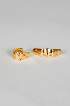 Pendientes Dorados Con Circonitas Blancas