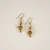 Pendientes Dorados Y Rosas