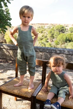 Petos De Lino Verde Oliva Niños