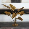 Planta Decorativa De Metal Dorada