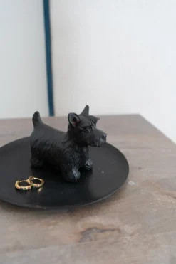 Platito Negro Con Diseño De Terrier
