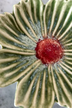 Plato Con Diseño De Flor Verde Pequeño