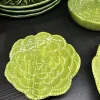 Plato De Pan Flor Verde En Relieve