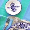 Plato De Pan Flores Azules