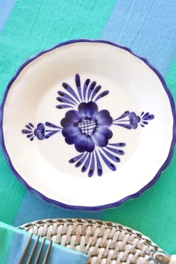 Plato De Pan Flores Azules