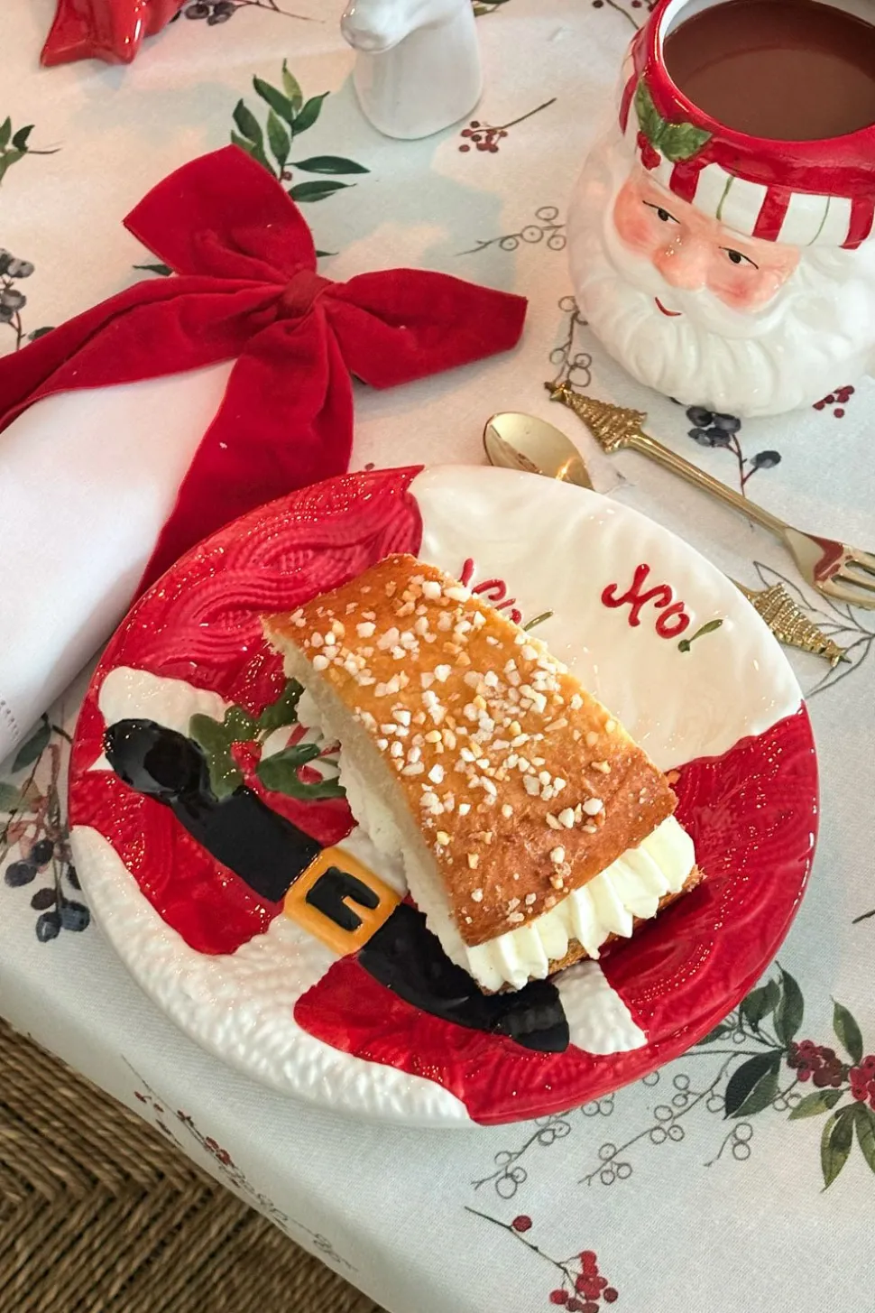 Plato De Postre Con Diseño De Papá Noel