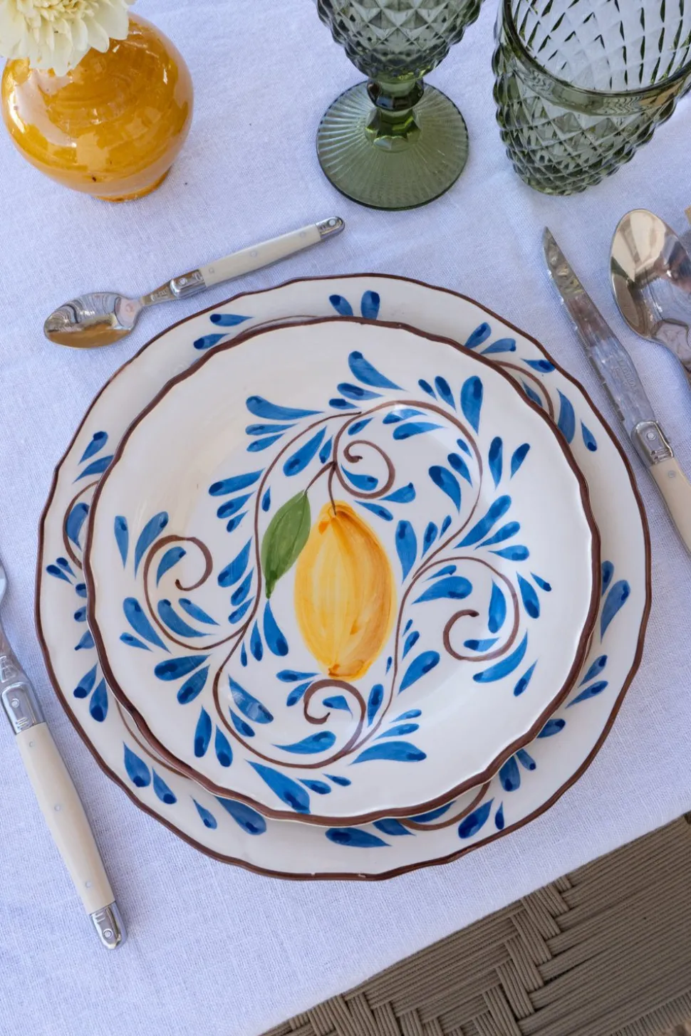 Plato De Postre Con Diseño Tavira