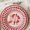 Plato De Postre Con Diseño Rojo Y Blanco